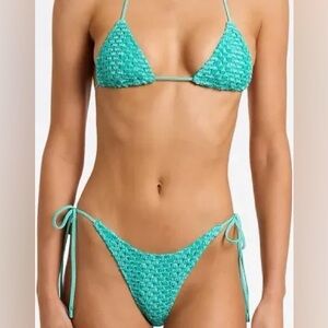 Vinca Alina teal crochet triangl bikini